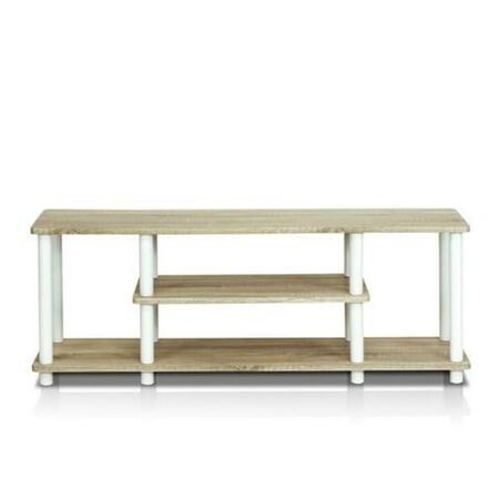 FURINNO Turn-N-Tube No Tools 3D 3-Tier Entertainment Tv Stands, White - 16.2 X 43.8 X 11.7 In. 12250R1OK/WH